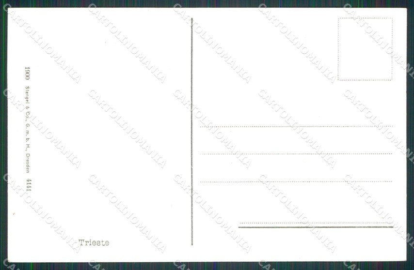 Trieste Città Veduta del Porto Barche Stengel 4141 cartolina RT4893 – retro