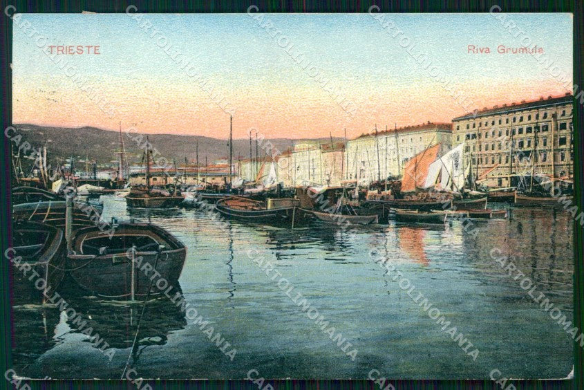 Trieste Città Riva Grumula Barche cartolina RT4894 – fronte