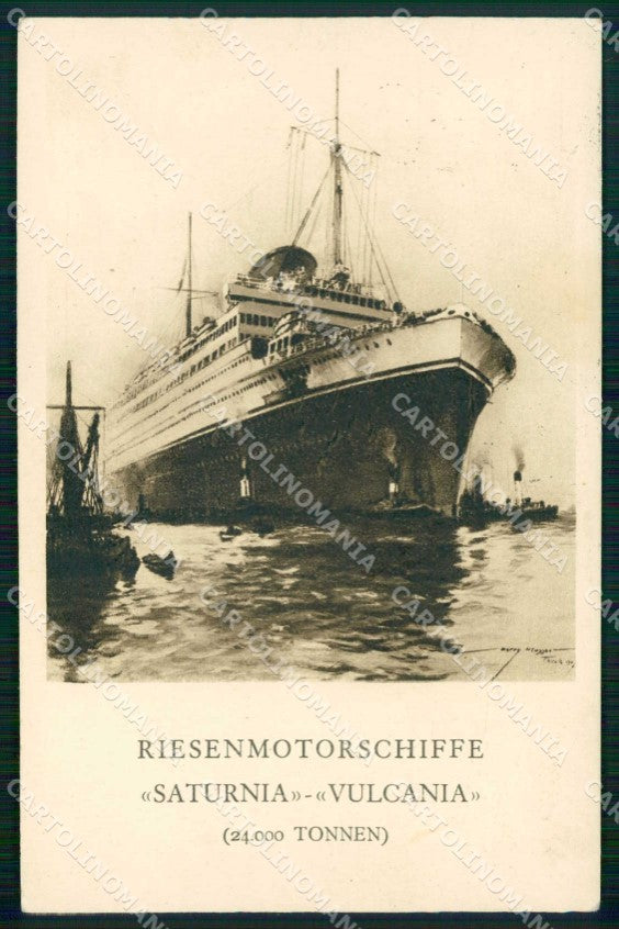 Trieste Città Nave a Motore Gigante Saturnia Vulcania cartolina RT4898 – fronte