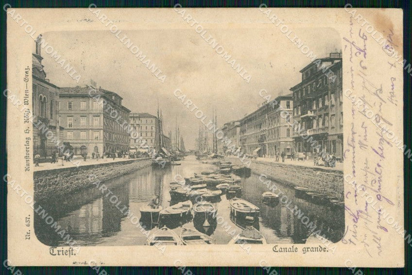Trieste Città Canal Grande Barche cartolina RT4902 – fronte