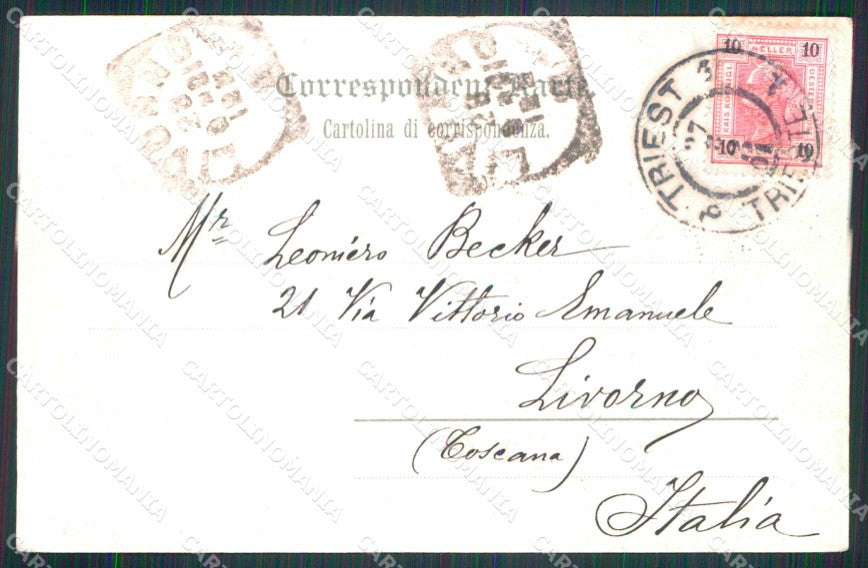 Trieste Città Piazza Grande Lloyd Barca Stengel 4132 cartolina RT4916 – retro