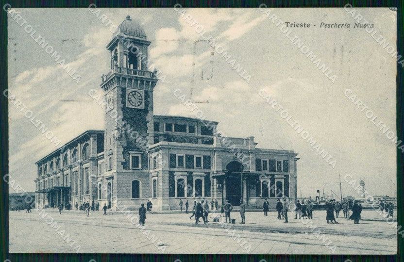Trieste Città Pescheria Nuova RIFILATA cartolina RT4918 – fronte