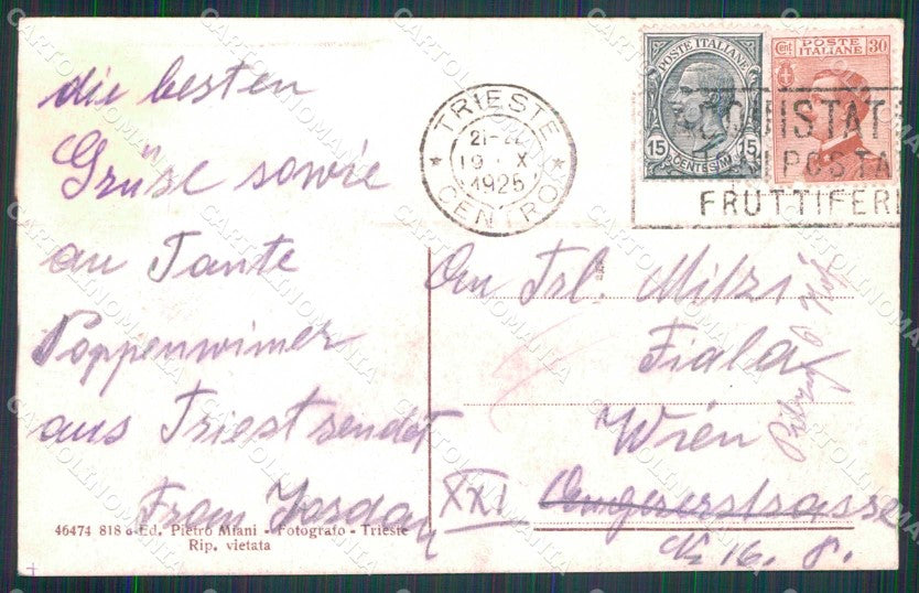 Trieste Città Pescheria Nuova RIFILATA cartolina RT4918 – retro