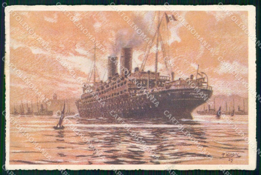 Trieste Città Piroscafo Stella d'Italia Lloyd Triestino cartolina RT4922 – fronte