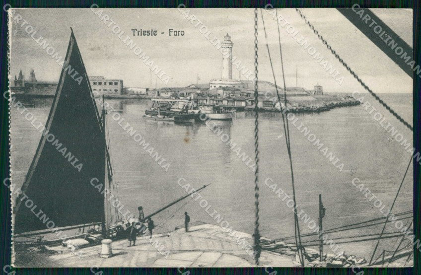 Trieste Città Faro Barche Alterocca 52873 cartolina RT4923 – fronte