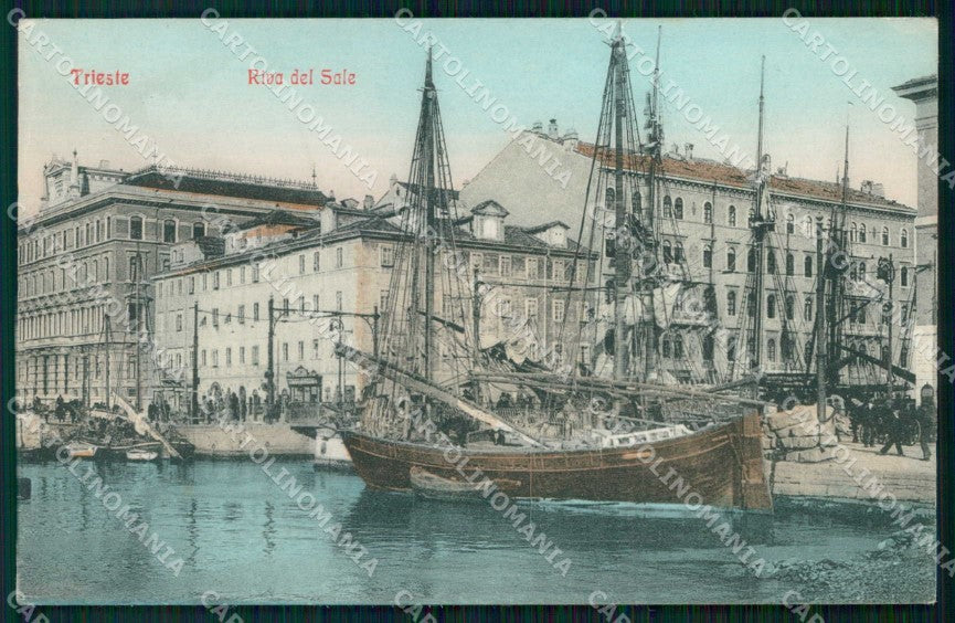 Trieste Città Riva del Sale Barche STRAPPINO cartolina RT4926 – fronte
