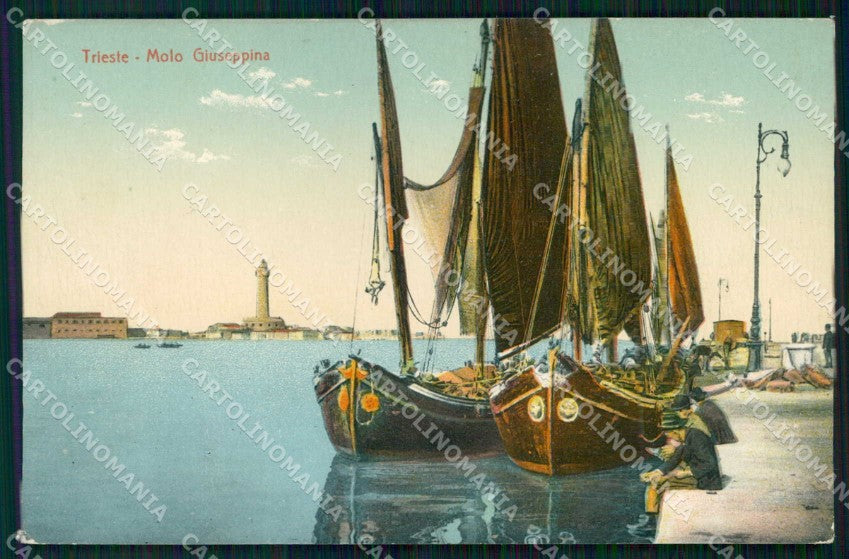 Trieste Città Molo Giuseppina Barche Stengel 35284 cartolina RT4931 – fronte