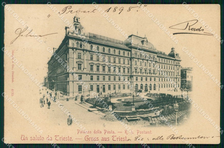 Trieste Città Saluto da Palazzo della Posta Stengel 4135 cartolina RT4932 – fronte