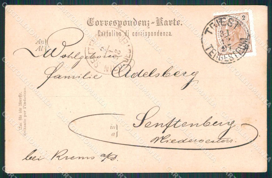 Trieste Città Saluto da Palazzo della Posta Stengel 4135 cartolina RT4932 – retro
