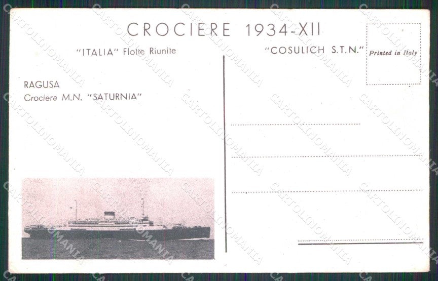 Trieste Città Crociera Saturnia Ragusa cartolina RT4957 – retro