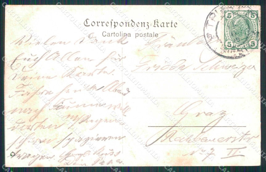Trieste Città Porto con Fanale Barche cartolina RT4983 – retro