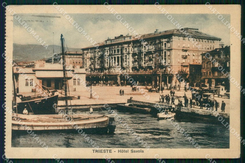 Trieste Città Hotel Savoia Barche FORO cartolina RT4984 – fronte