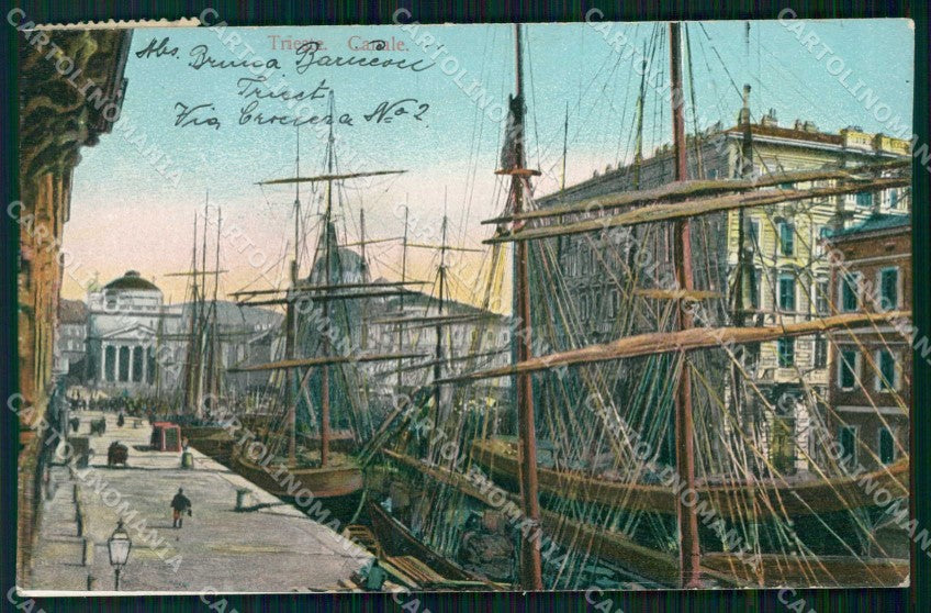 Trieste Città Canal Grande Barche cartolina RT4985 – fronte
