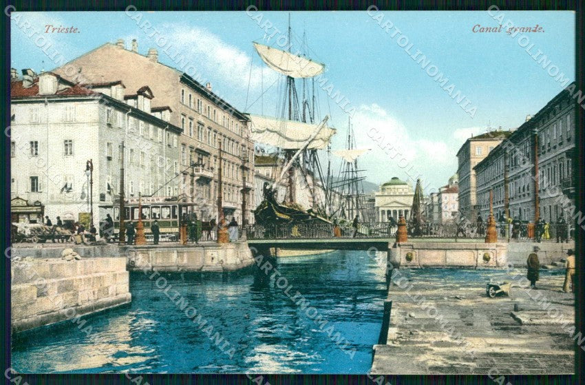 Trieste Città Canal Grande Barche Veliero cartolina RT5002 – fronte
