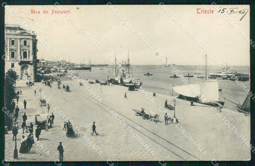 Trieste Città Riva dei Pescatori Stengel 4175 Barche cartolina RT5011 – fronte
