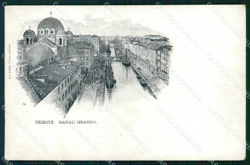 Trieste Città Canal Grande Barche cartolina RT5023 – fronte