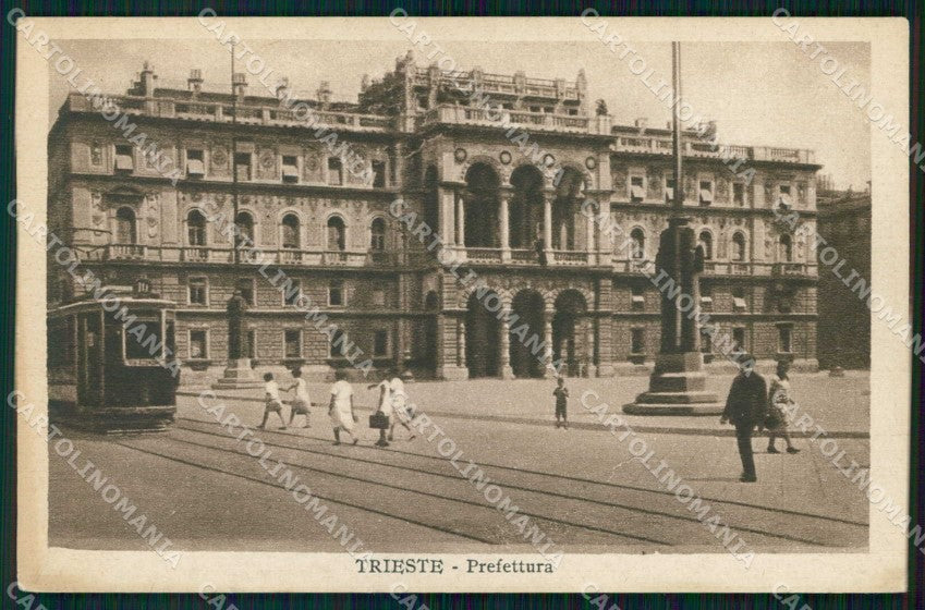 Trieste Città Prefettura Tram cartolina RT5035 – fronte