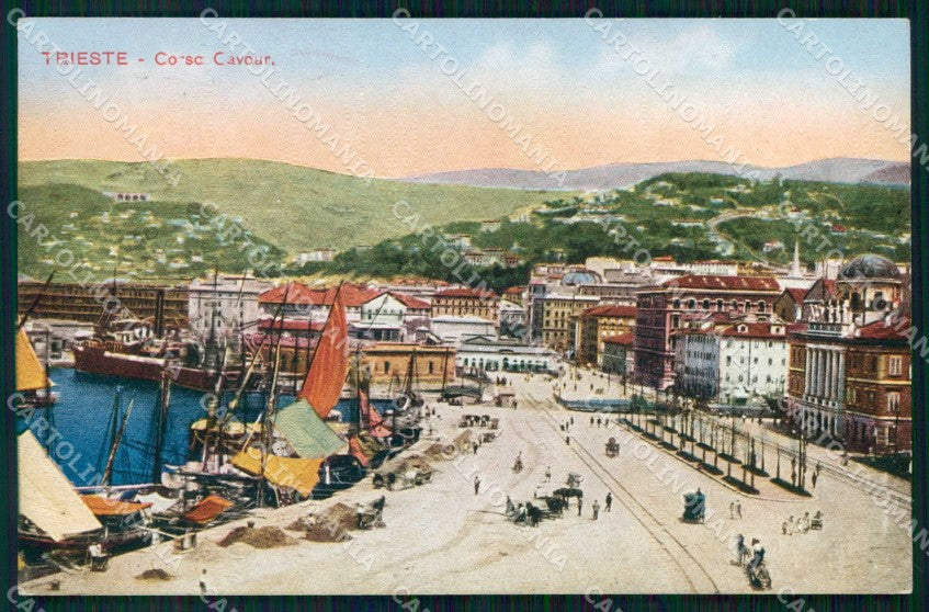 Trieste Città Corso Cavour Barche cartolina RT5036 – fronte