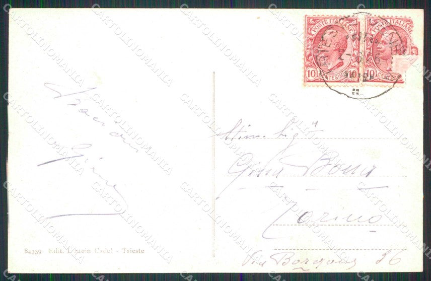 Trieste Città Tempio Israelitico Stein 84359 STRAPPINO cartolina RT5043 – retro
