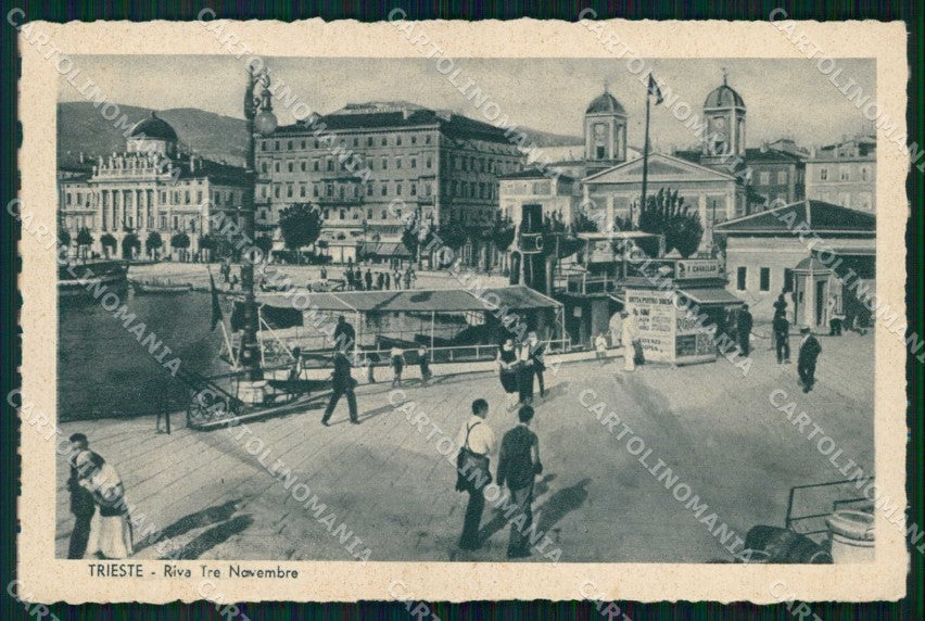 Trieste Città Riva Tre Novembre Barche cartolina RT5046 – fronte
