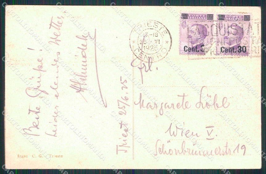 Trieste Città Barcola Riviera Barche cartolina RT5048 – retro