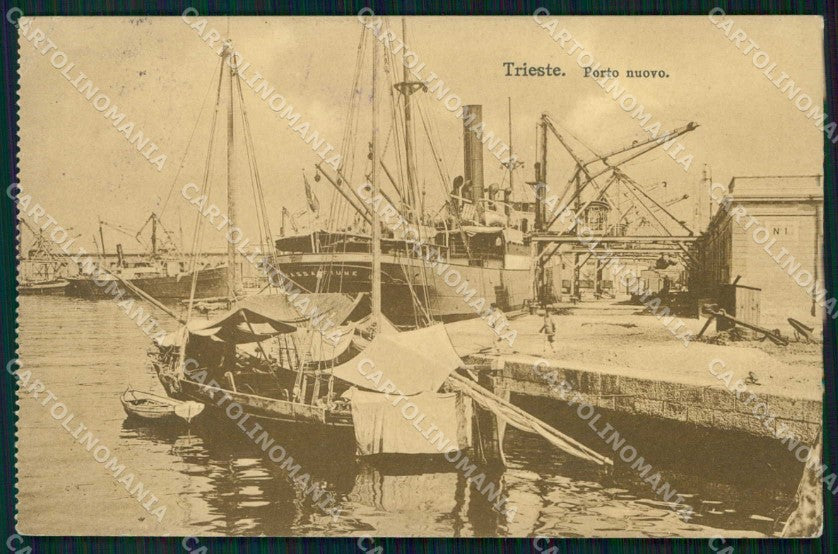 Trieste Città Porto Nuovo Barche cartolina RT5063 – fronte