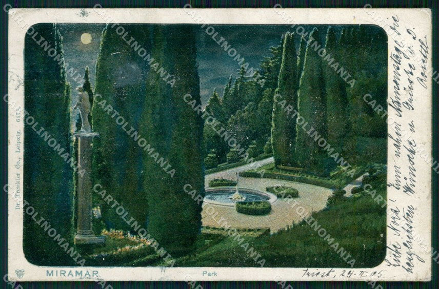 Trieste Città Miramar Parco Chiaro di Luna Trenkler 6178 cartolina RT5082 – fronte