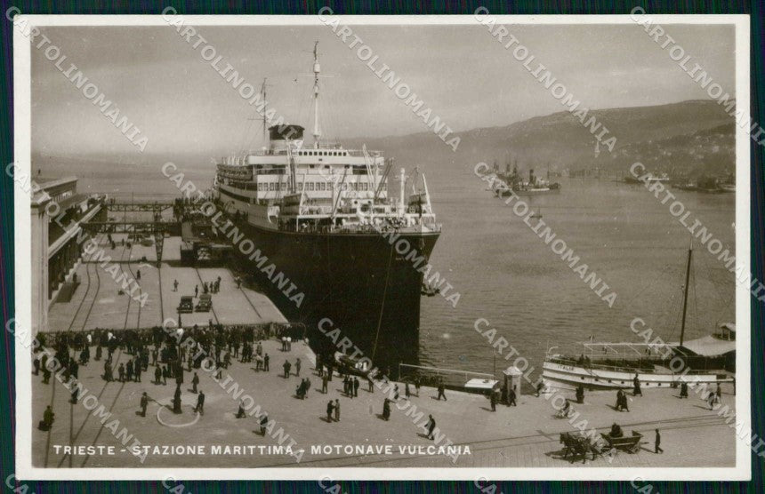 Trieste Città Stazione Marittima Motonave Vulcania Foto cartolina RT5105 – fronte