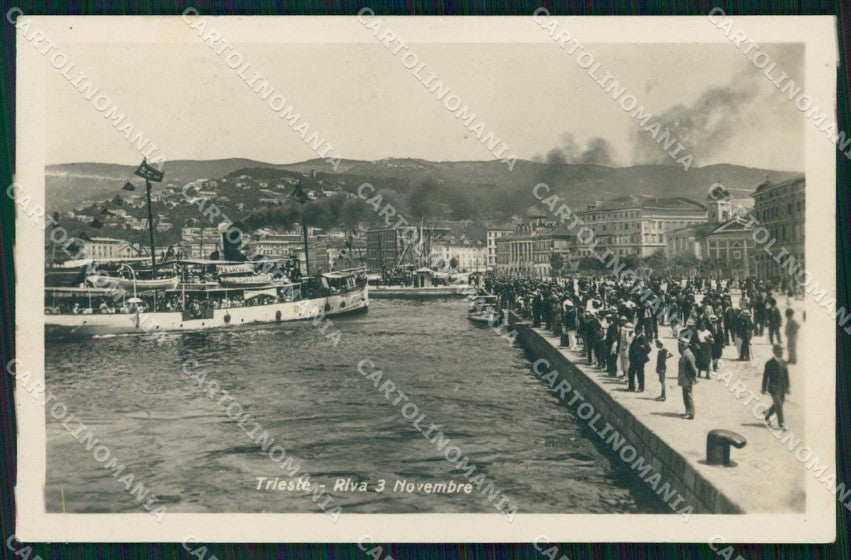 Trieste Città Riva Tre Novembre Barche Foto cartolina RT5116 – fronte
