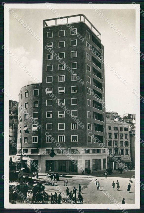 Trieste Città Piazza Malta Grattacielo Foto cartolina RT5117 – fronte