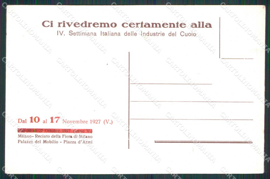 Milano Città IV Settimana Italiana Industria Cuoio Commerciale cartolina RT5154 – retro