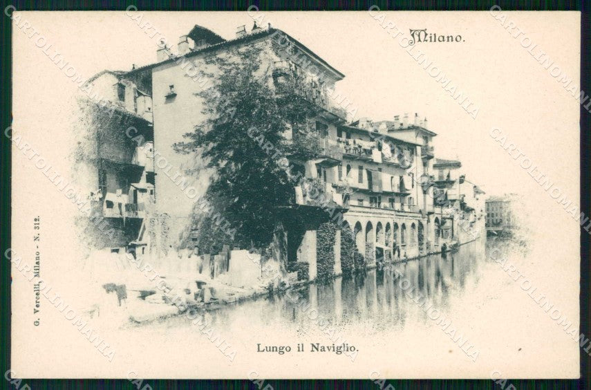 Milano Città Lungo il Naviglio cartolina RT5157 – fronte