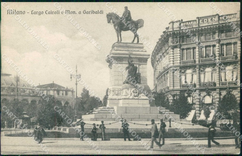 Milano Città Largo Cairoli Monumento a Garibaldi cartolina RT5171 – fronte