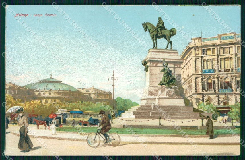 Milano Città Largo Cairoli Monumento a Garibaldi cartolina RT5173 – fronte
