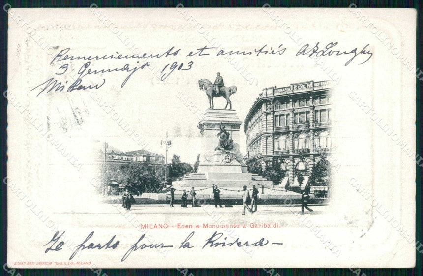Milano Città Eden Monumento a Garibaldi cartolina RT5174 – fronte