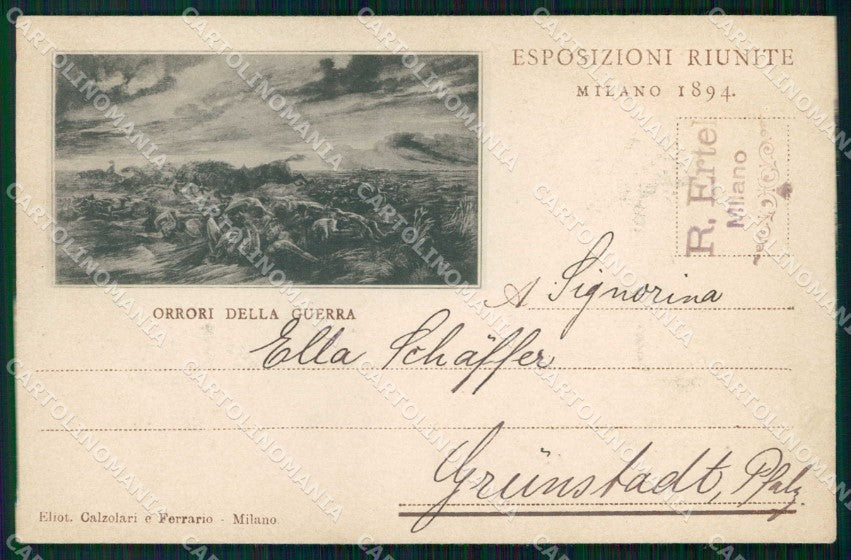 Milano Città Esposizioni Riunite Orrori della Guerra cartolina RT5185 – fronte