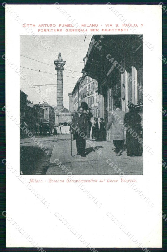 Milano Città Colonna Commemorativa Corso Venezia cartolina RT5193 – fronte
