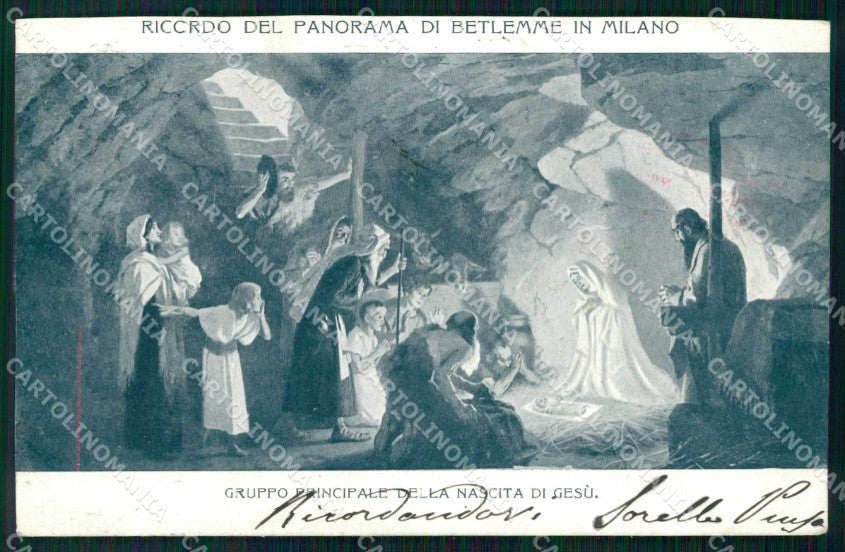 Milano Città Ricordo di Panorama di Betlemme Nascita di Gesù cartolina RT5195 – fronte