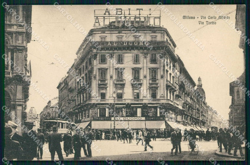 Milano Città Via Carlo Alberto Via Torino Abiti al Duomo Tram cartolina RT5209 – fronte