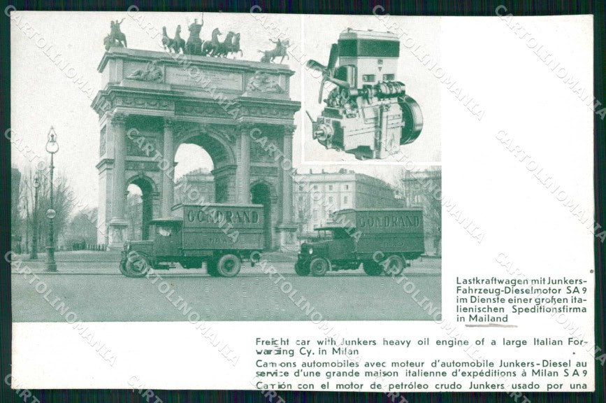Milano Città Motori Junkers Pubblicitaria Arco della Pace cartolina RT5211 – fronte