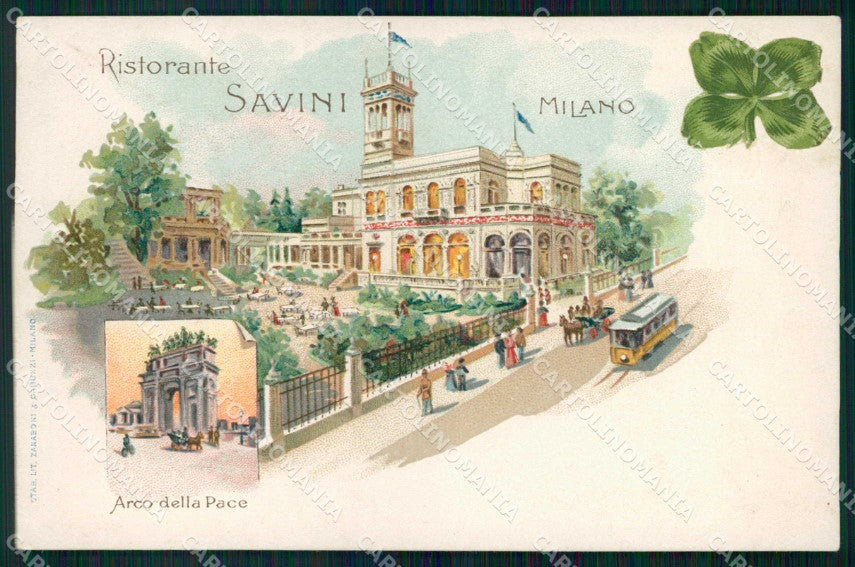 Milano Città Ristorante Savini Arco della Pace Tram cartolina RT5222 – fronte