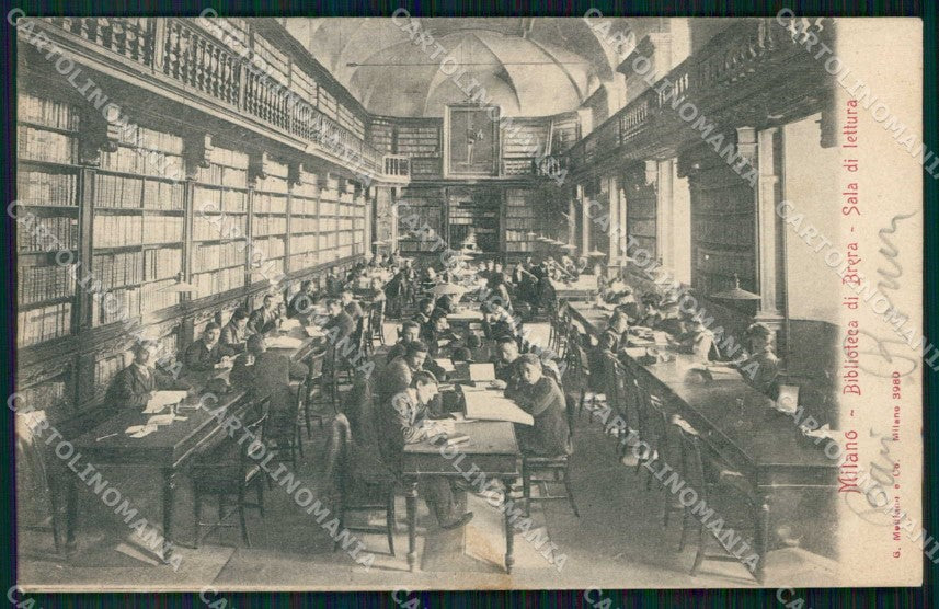Milano Città Biblioteca di Brera Sala Lettura Modiano 3980 cartolina RT5230 – fronte