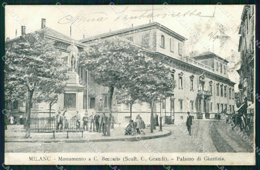 Milano Città Palazzo di Giustizia Monumento a Beccaria cartolina RT5235 – fronte