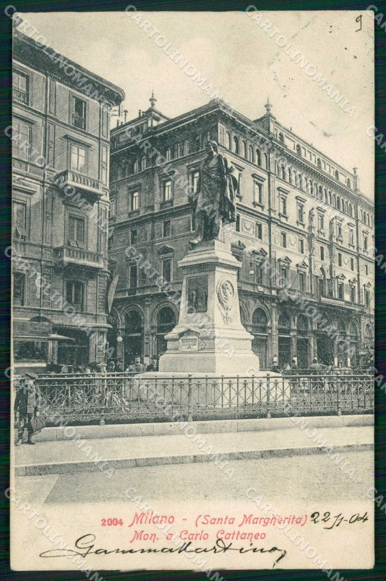 Milano Città Santa Margherita Monumento a Carlo Cattaneo cartolina RT5249 – fronte