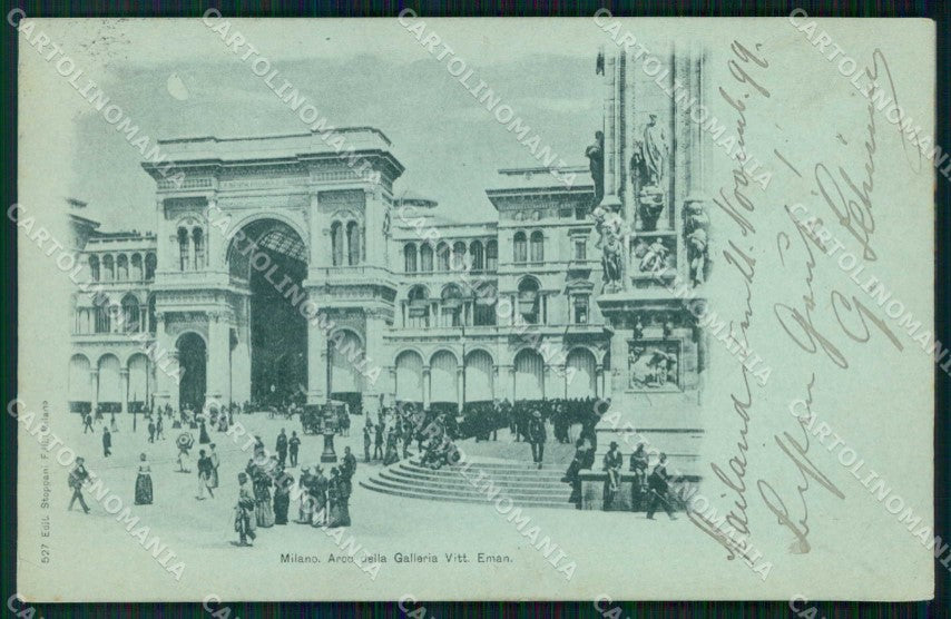 Milano Città Arco Galleria Vittorio Emanuele Chiaro di Luna cartolina RT5273 – fronte