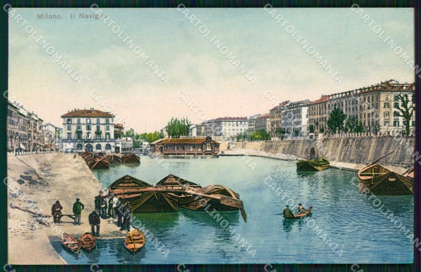 Milano Città Naviglio Barche cartolina RT5284 – fronte