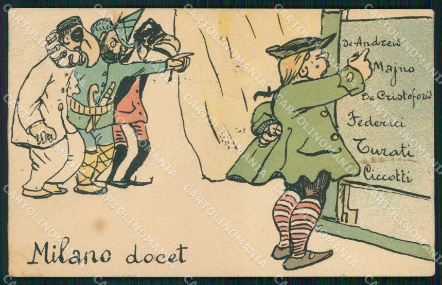 Milano Città Docet Costumi Carnevale cartolina RT5294 – fronte