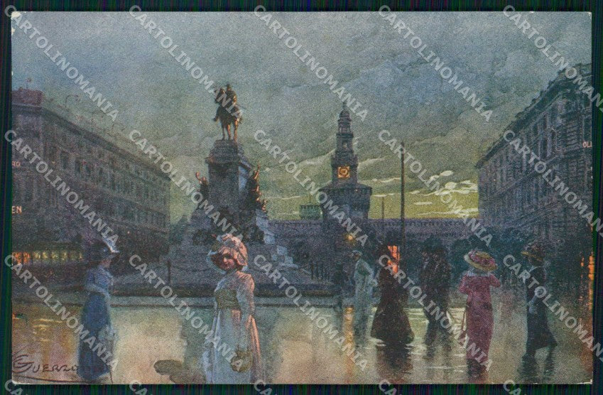 Milano Città Largo Cairoli Monumento a Garibaldi Guerzoni cartolina RT5315 – fronte
