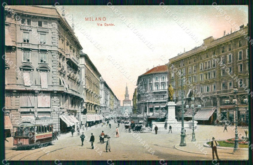 Milano Città Via Dante Tram cartolina RT5320 – fronte