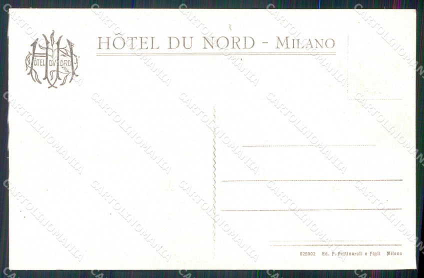 Milano Città Hotel du Nord cartolina RT5330 – retro